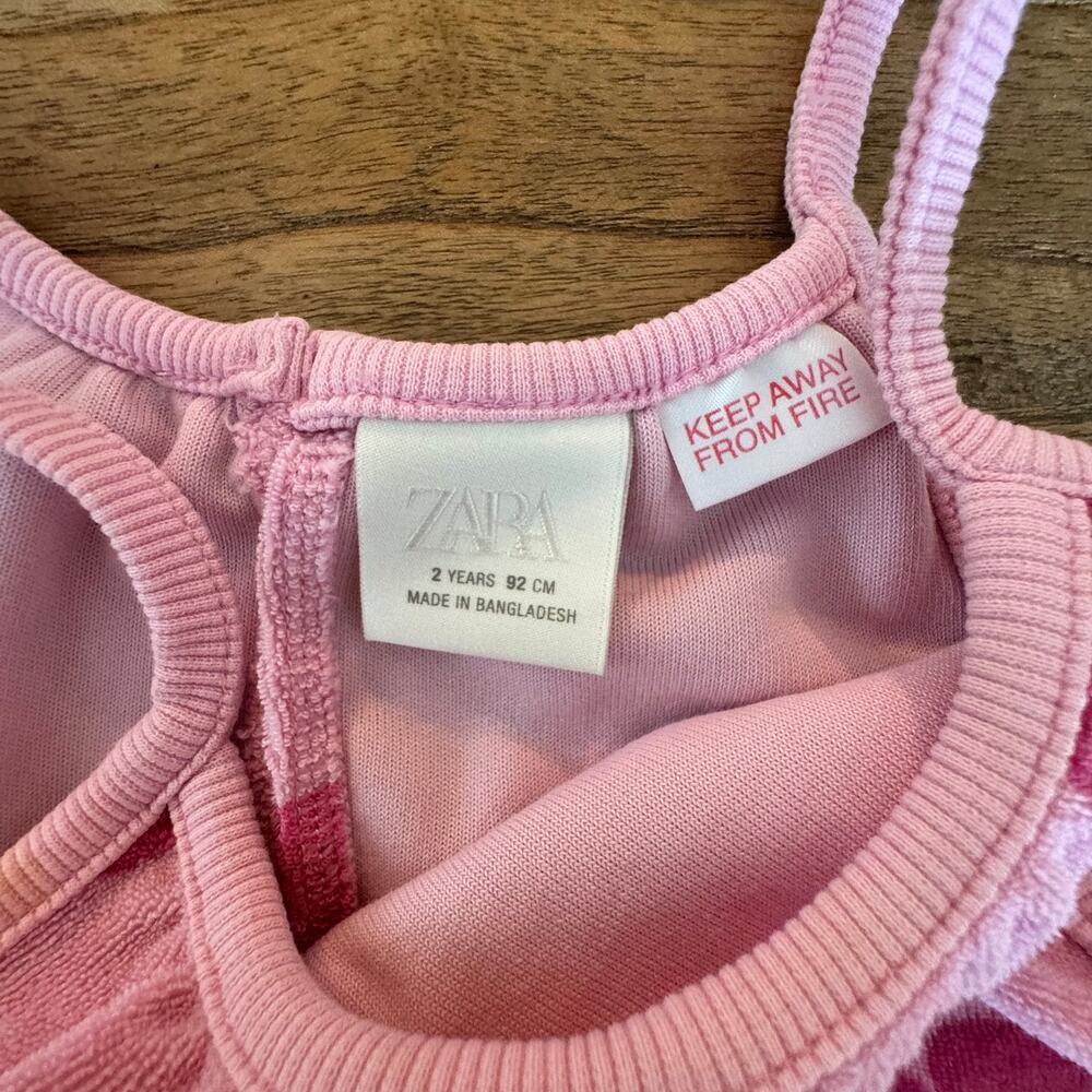 Zara Terry Flower Romper - Size 2 Years - Picture 2 of 4